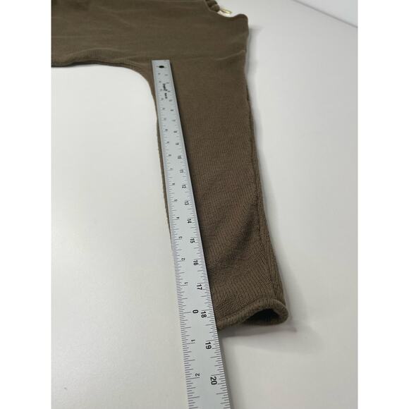 MICHAEL Michael Kors Sweater Long Sleeves Knit Hi-Low Brown Gold Zipper XS - Picture 10 of 11